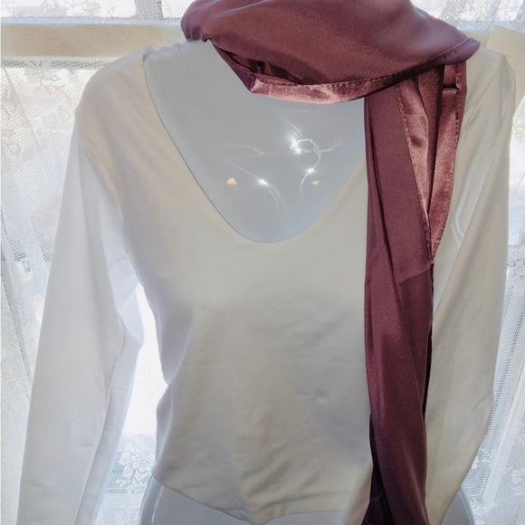 Satin mauve scarf Yiwu Boma Trading 175x70cm new! - Picture 1 of 1